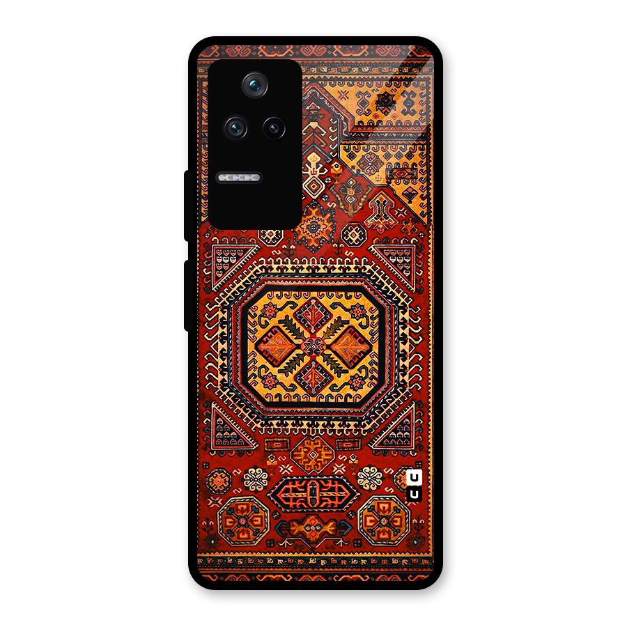 Classic Luxury Carpet Pattern Glass Back Case for Poco F4 5G