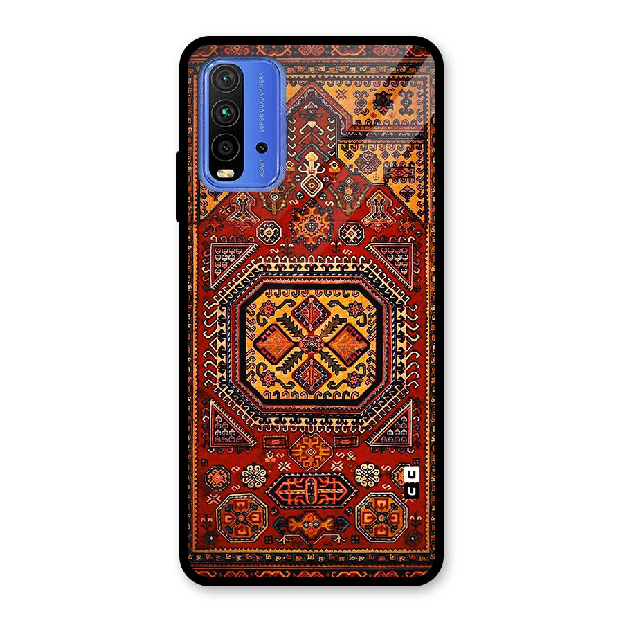 Classic Luxury Carpet Pattern Glass Back Case for Redmi 9 Power