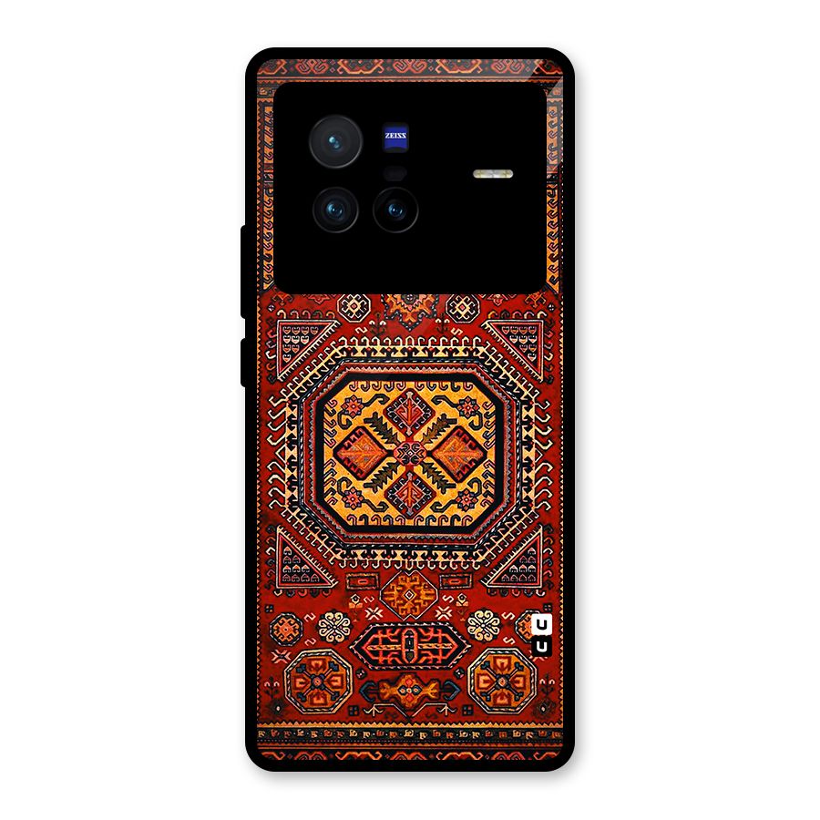 Classic Luxury Carpet Pattern Glass Back Case for Vivo X80