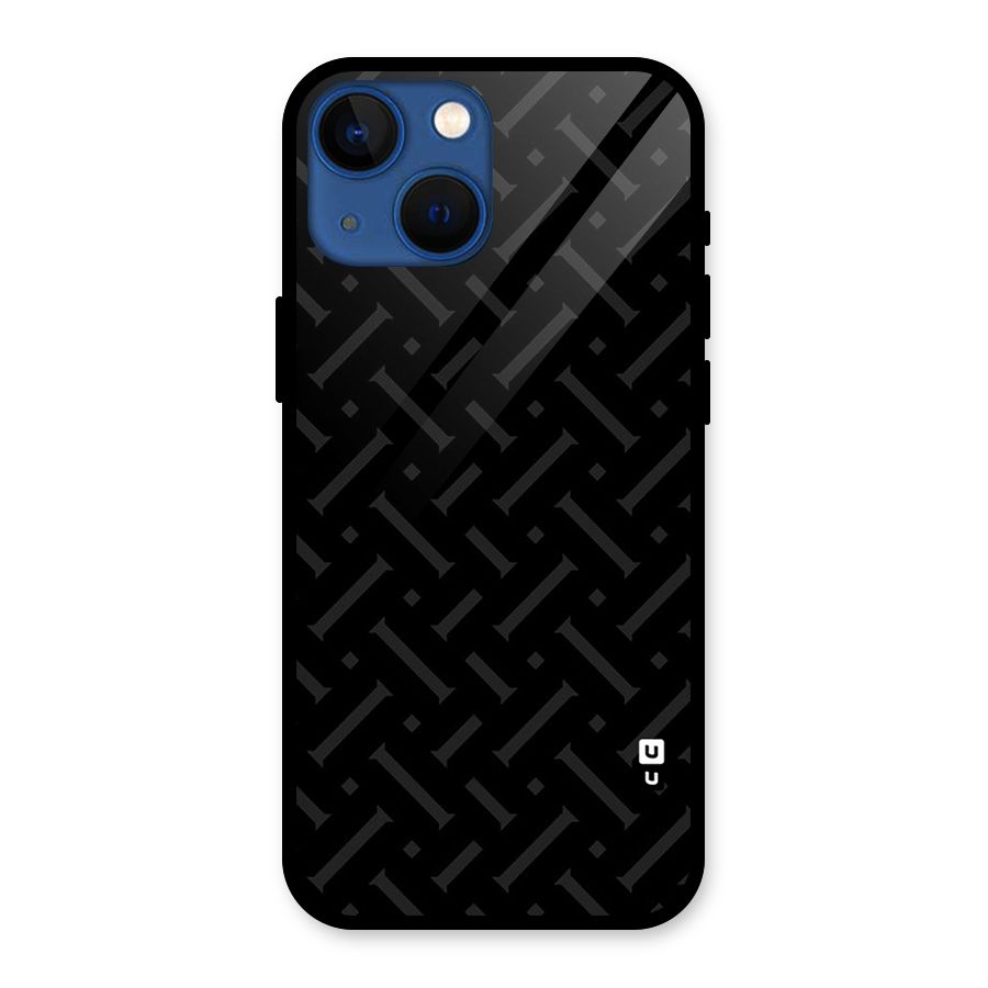 Classic Pipes Pattern Glass Back Case for iPhone 13 Mini