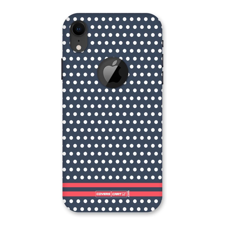 Classic Polka Dots Back Case for iPhone XR Logo Cut