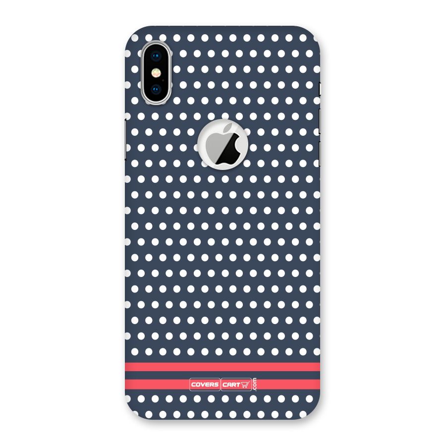 Classic Polka Dots Back Case for iPhone X Logo Cut