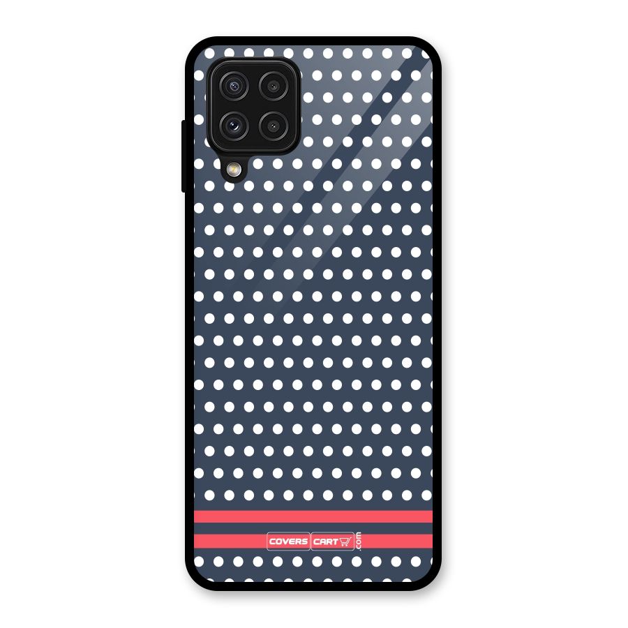 Classic Polka Dots Glass Back Case for Galaxy A22 4G