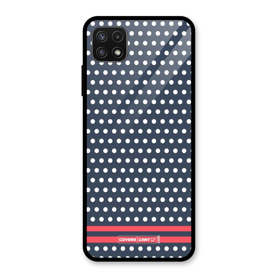 Classic Polka Dots Glass Back Case for Galaxy A22 5G