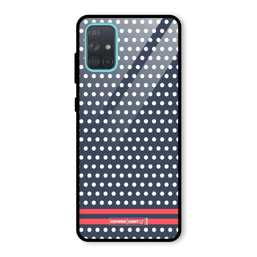 Classic Polka Dots Glass Back Case for Galaxy A71