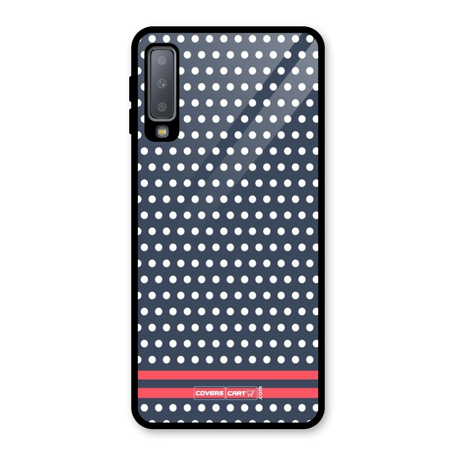 Classic Polka Dots Glass Back Case for Galaxy A7 (2018)