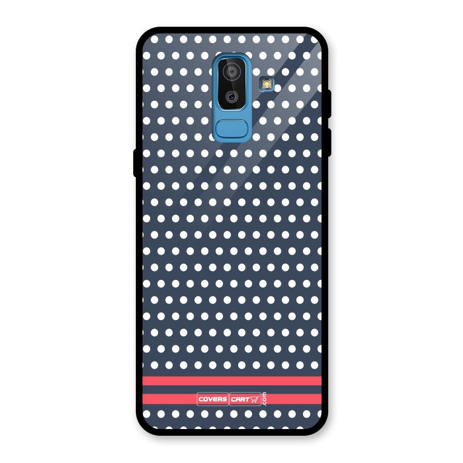 Classic Polka Dots Glass Back Case for Galaxy J8