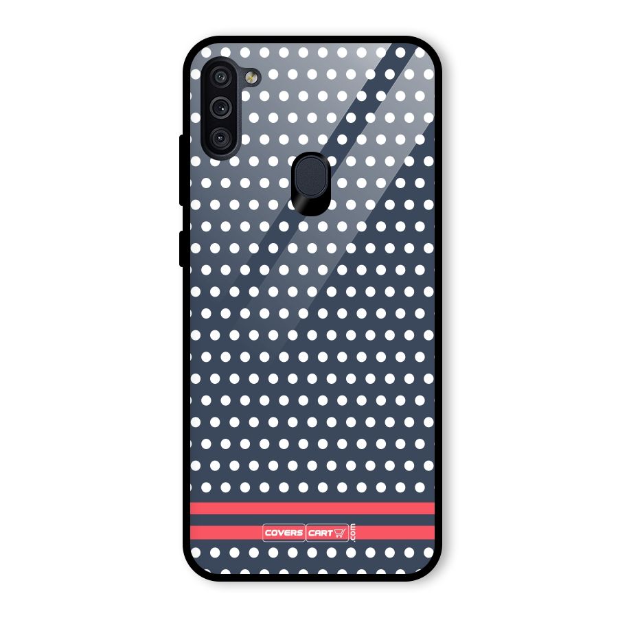 Classic Polka Dots Glass Back Case for Galaxy M11