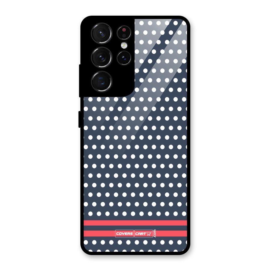 Classic Polka Dots Glass Back Case for Galaxy S21 Ultra 5G