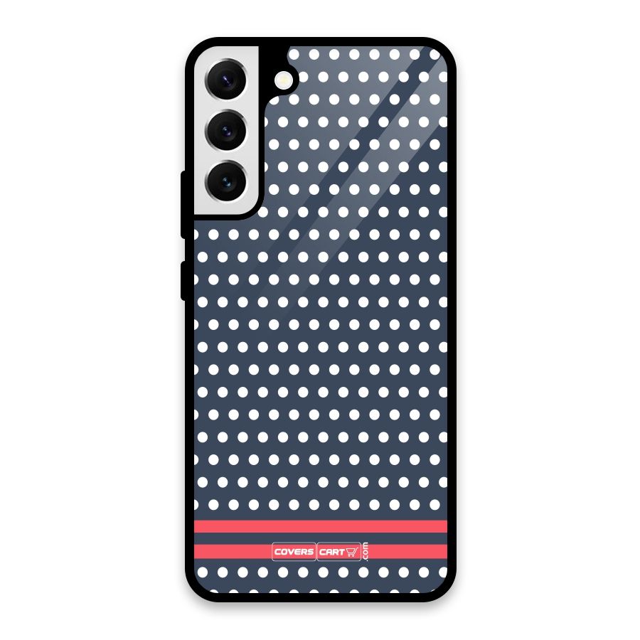 Classic Polka Dots Glass Back Case for Galaxy S22 Plus 5G