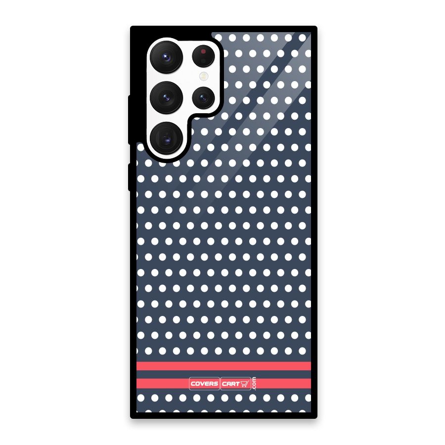 Classic Polka Dots Glass Back Case for Galaxy S22 Ultra 5G