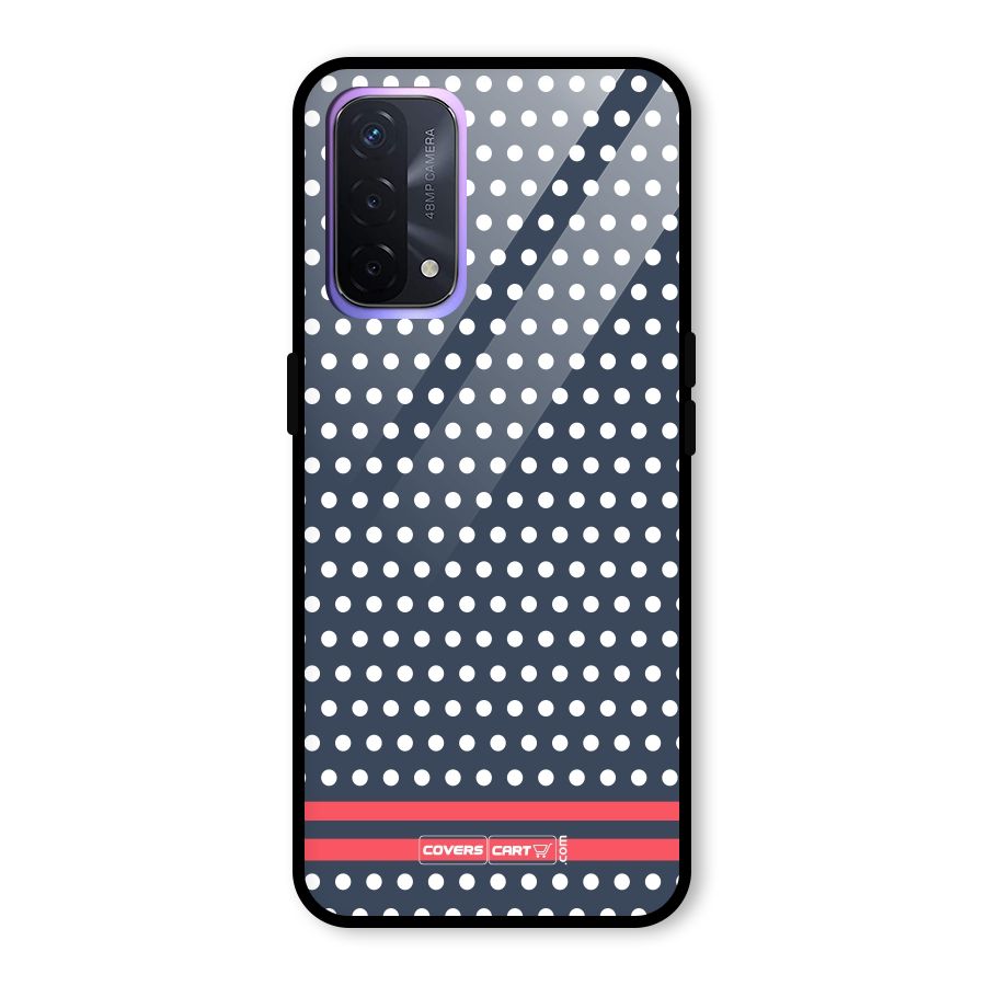 Classic Polka Dots Glass Back Case for Oppo A74 5G