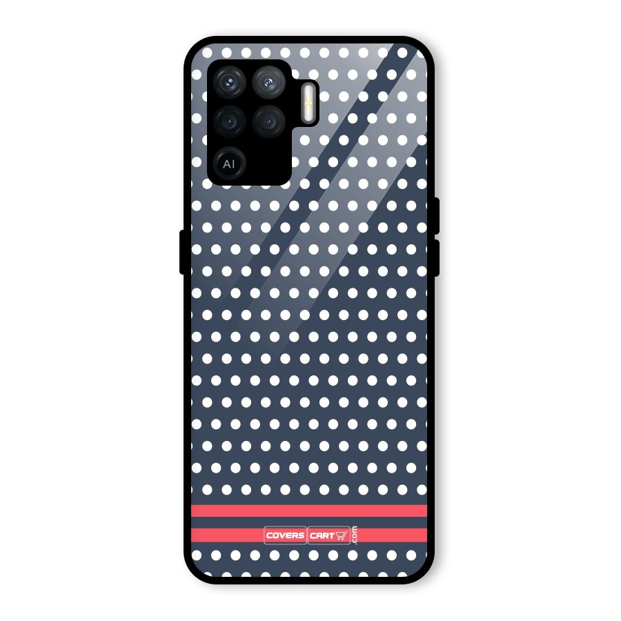 Classic Polka Dots Glass Back Case for Oppo F19 Pro