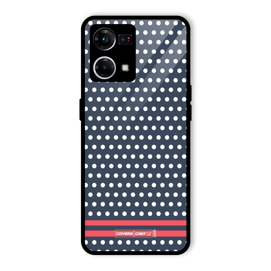 Classic Polka Dots Glass Back Case for Oppo F21 Pro 4G