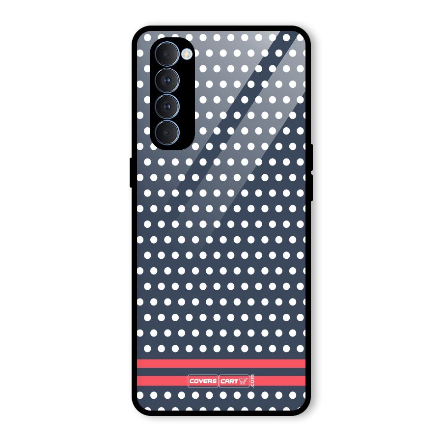 Classic Polka Dots Glass Back Case for Oppo Reno4 Pro