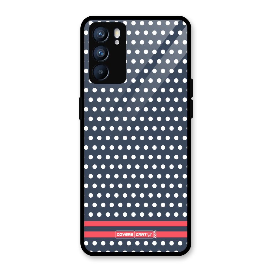 Classic Polka Dots Glass Back Case for Oppo Reno6 5G
