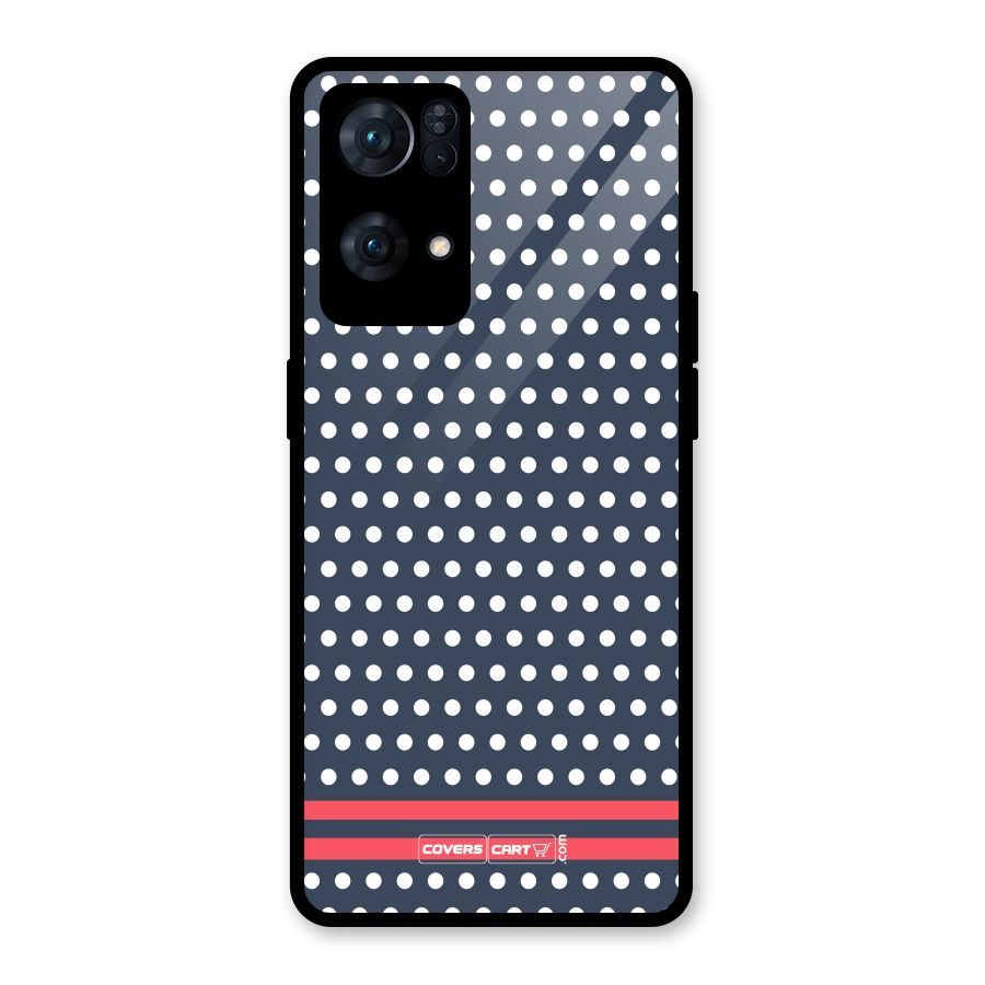 Classic Polka Dots Glass Back Case for Oppo Reno7 Pro 5G