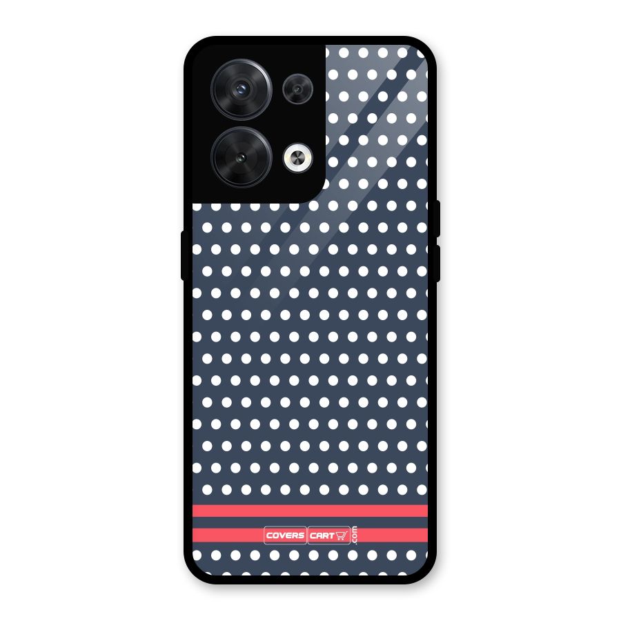 Classic Polka Dots Glass Back Case for Oppo Reno8 5G