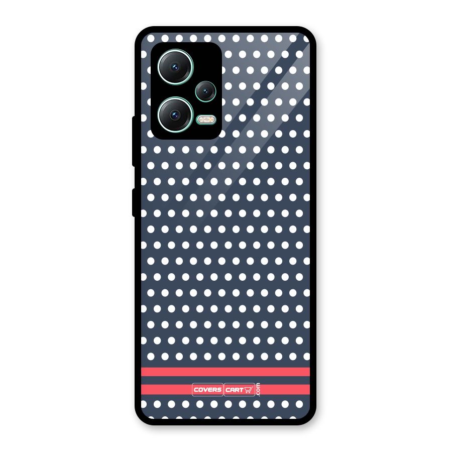 Classic Polka Dots Glass Back Case for Redmi Note 12 5G