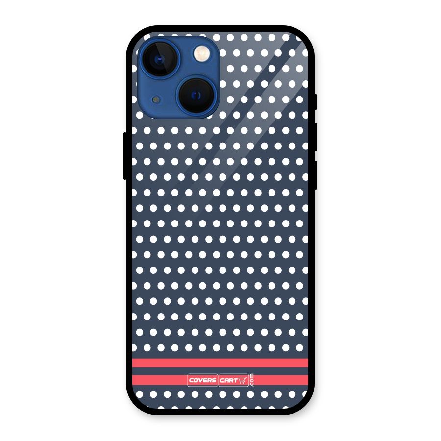 Classic Polka Dots Glass Back Case for iPhone 13 Mini