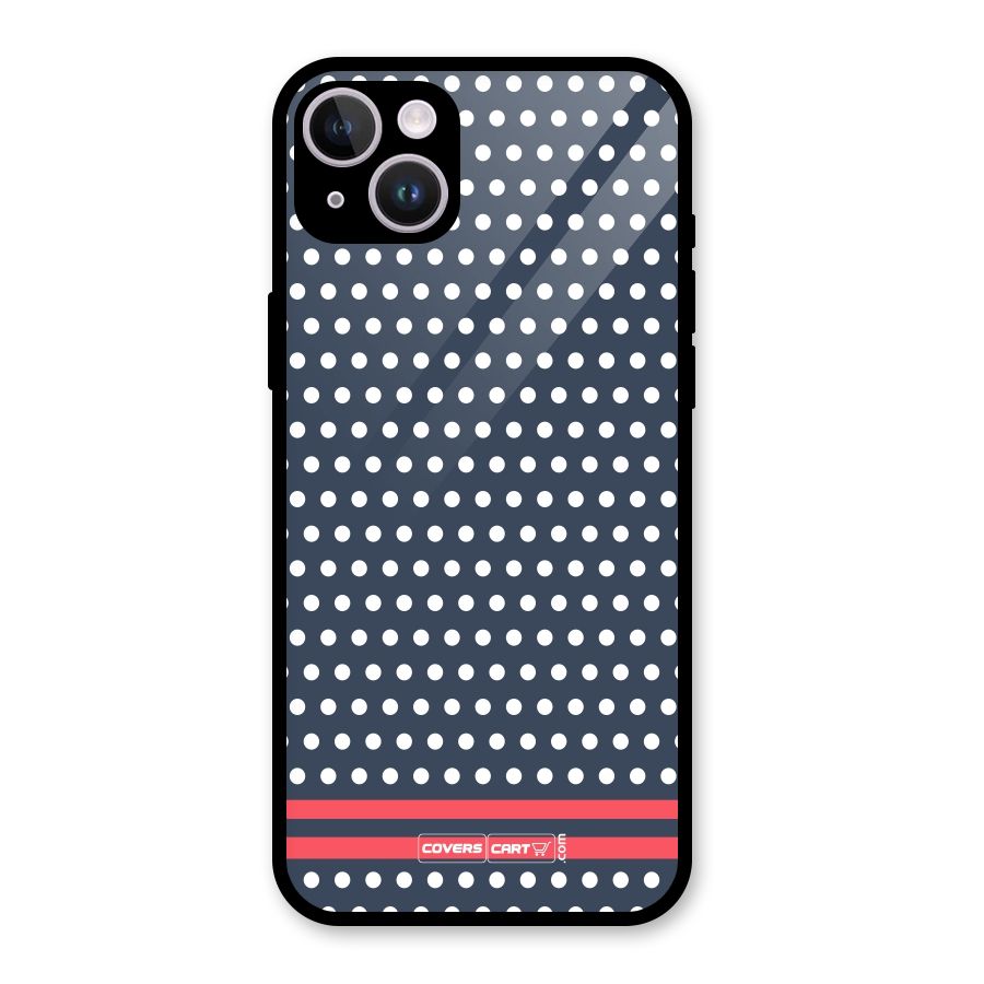 Classic Polka Dots Glass Back Case for iPhone 14 Plus