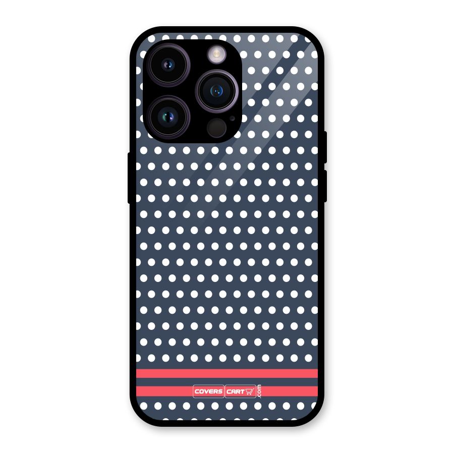 Classic Polka Dots Glass Back Case for iPhone 14 Pro