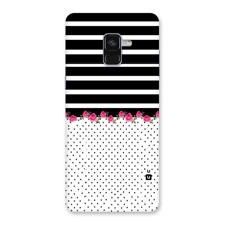 Classic Polka Stripes Back Case for Galaxy A8 Plus