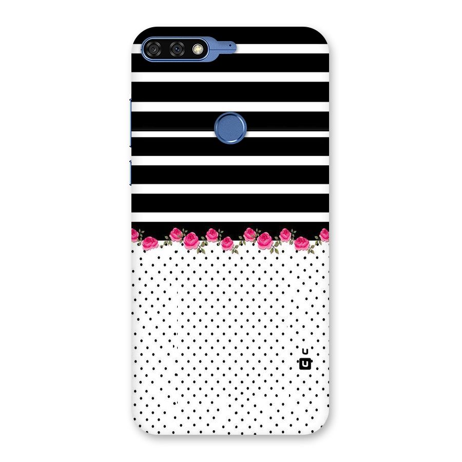 Classic Polka Stripes Back Case for Honor 7C