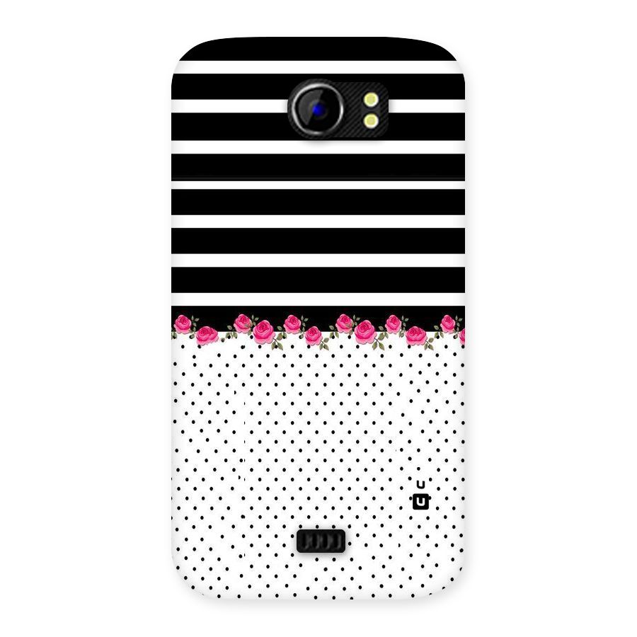 Classic Polka Stripes Back Case for Micromax Canvas 2 A110