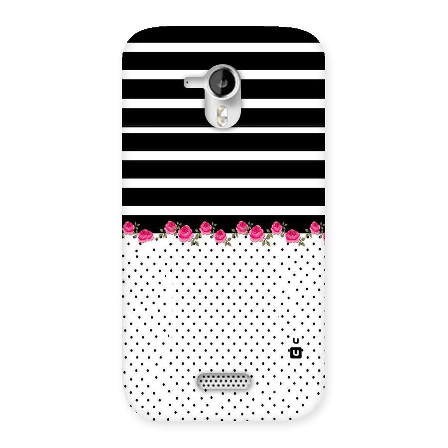 Classic Polka Stripes Back Case for Micromax Canvas HD A116