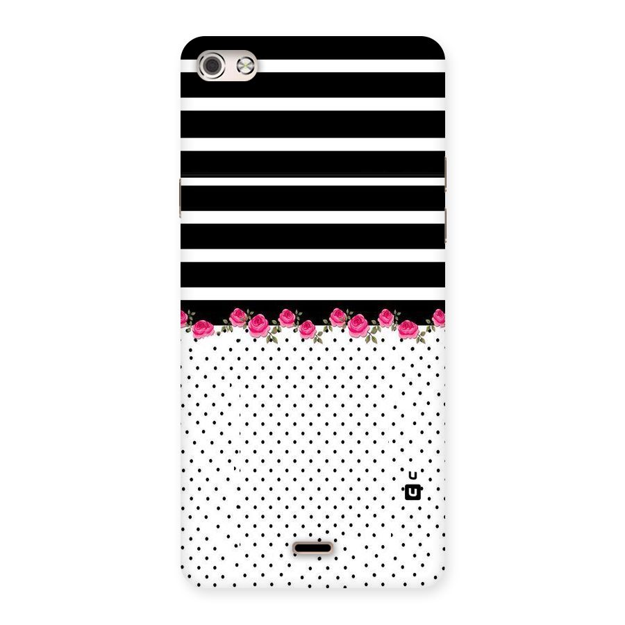 Classic Polka Stripes Back Case for Micromax Canvas Silver 5