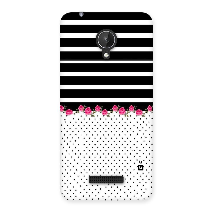 Classic Polka Stripes Back Case for Micromax Canvas Spark Q380