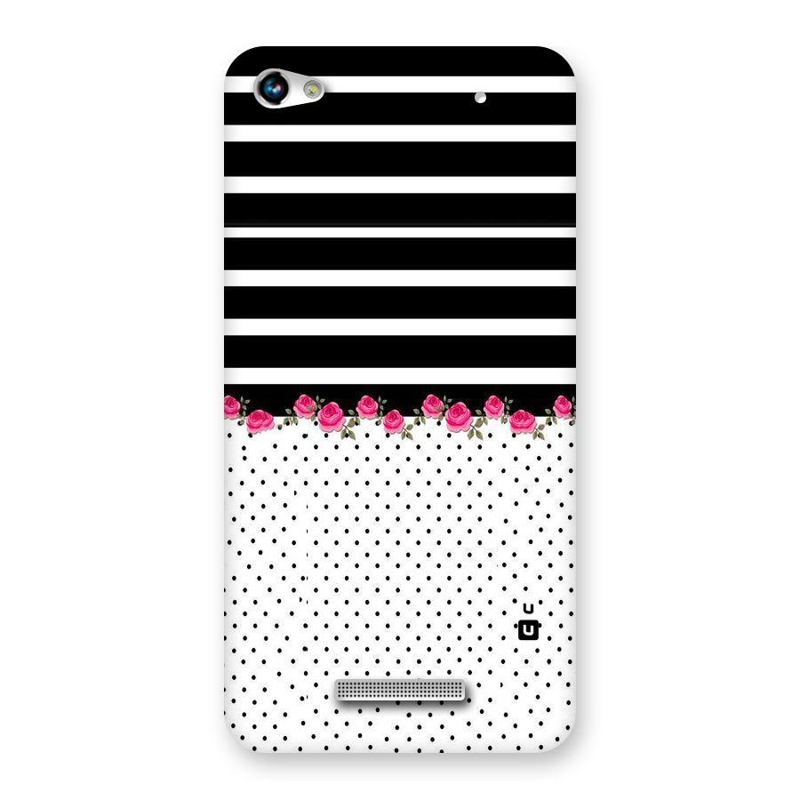 Classic Polka Stripes Back Case for Micromax Hue 2