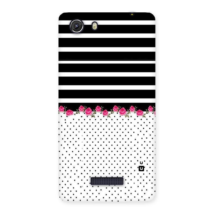 Classic Polka Stripes Back Case for Micromax Unite 3