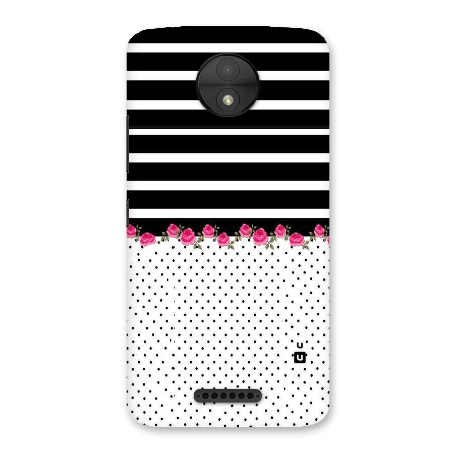 Classic Polka Stripes Back Case for Moto C