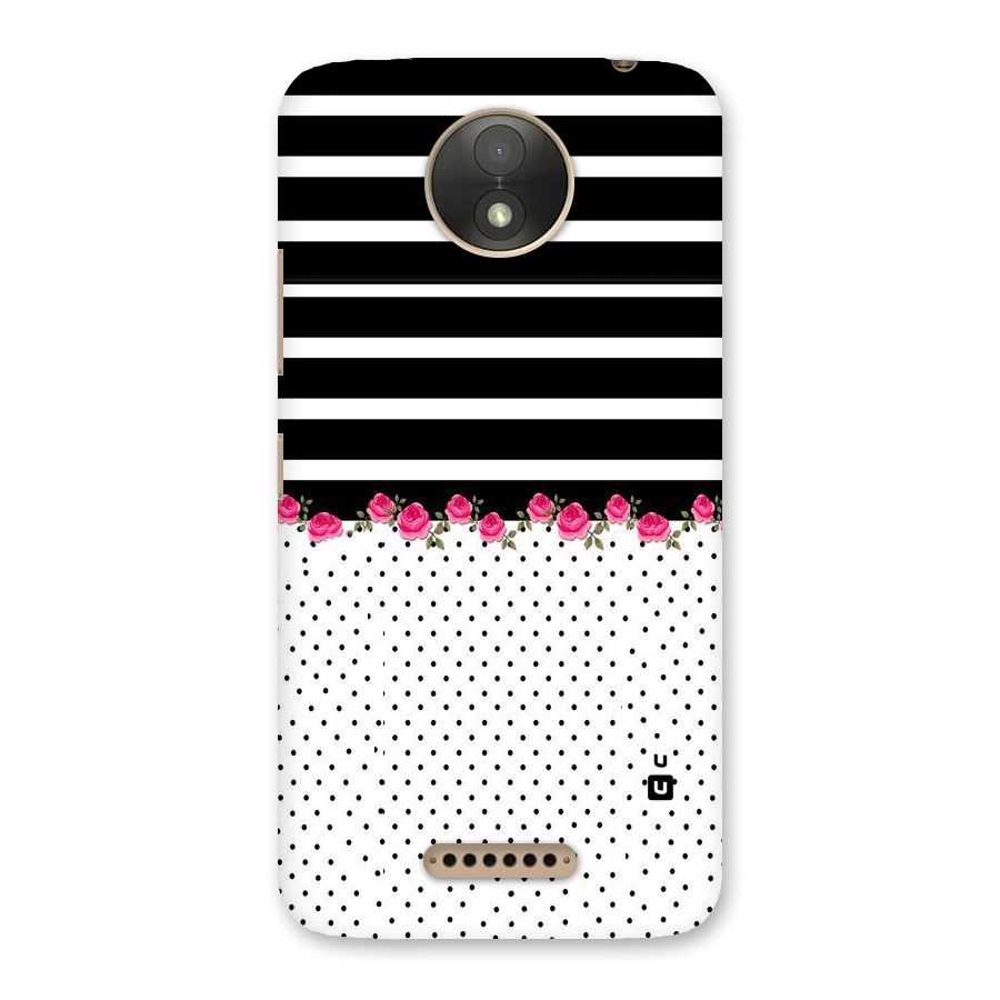 Classic Polka Stripes Back Case for Moto C Plus