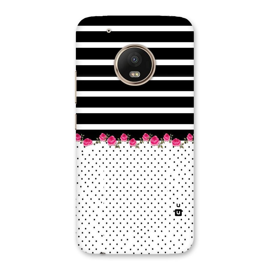 Classic Polka Stripes Back Case for Moto G5 Plus
