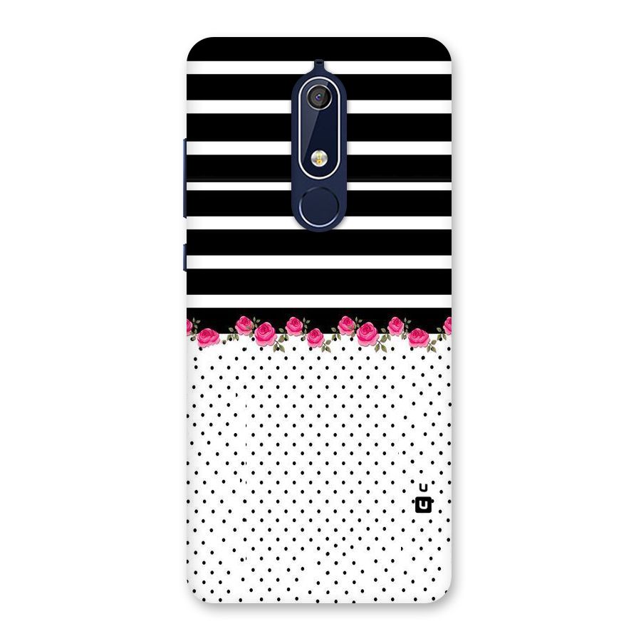 Classic Polka Stripes Back Case for Nokia 5.1