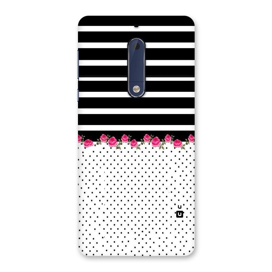 Classic Polka Stripes Back Case for Nokia 5