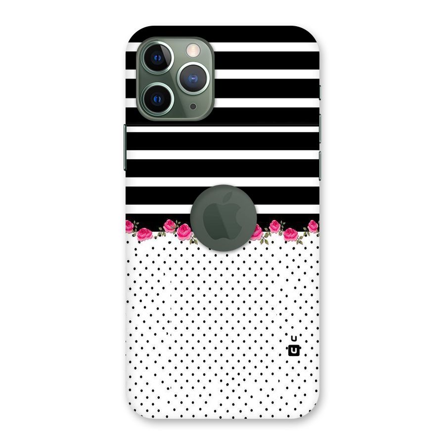 Classic Polka Stripes Back Case for iPhone 11 Pro Logo  Cut