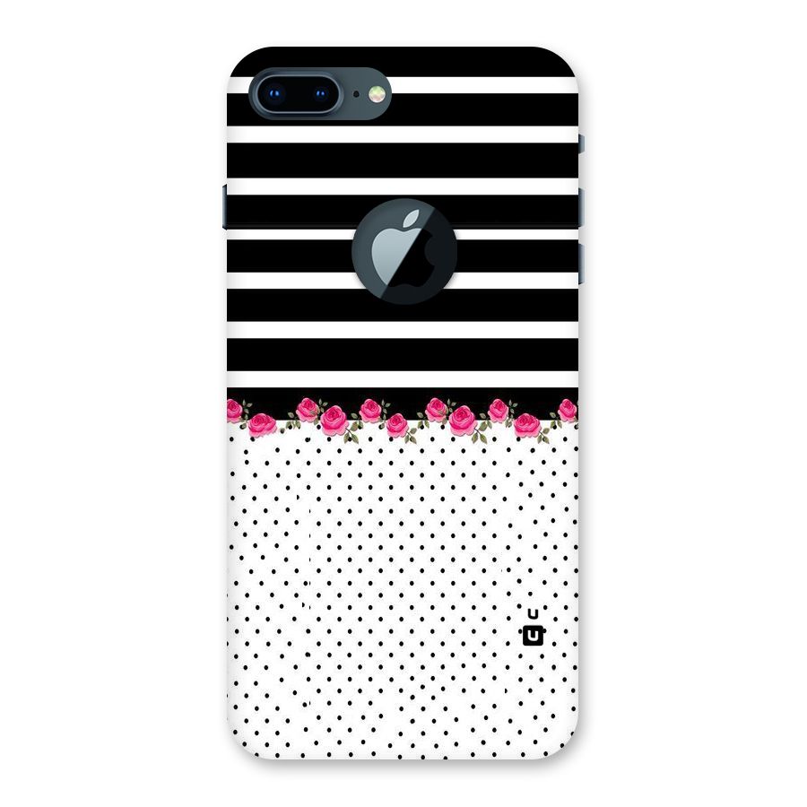 Classic Polka Stripes Back Case for iPhone 7 Plus Logo Cut
