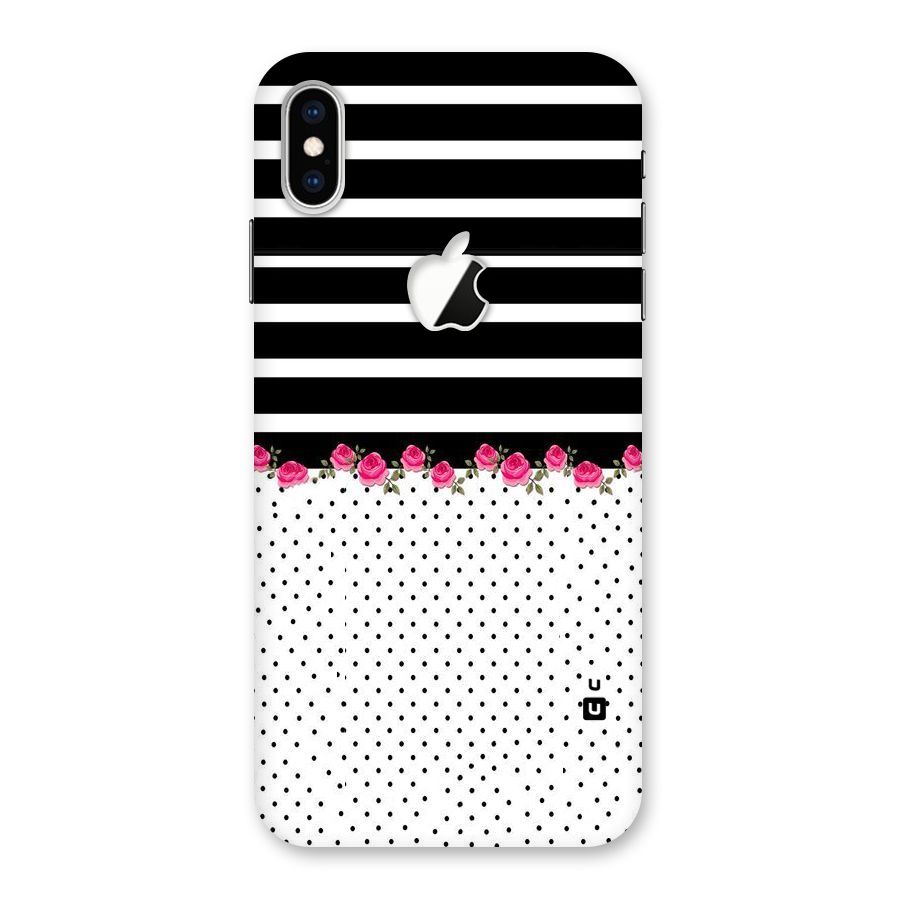 Classic Polka Stripes Back Case for iPhone XS Max Apple Cut