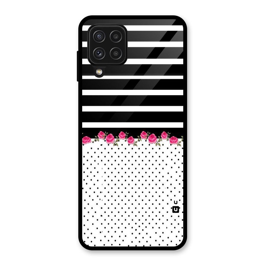 Classic Polka Stripes Glass Back Case for Galaxy A22 4G