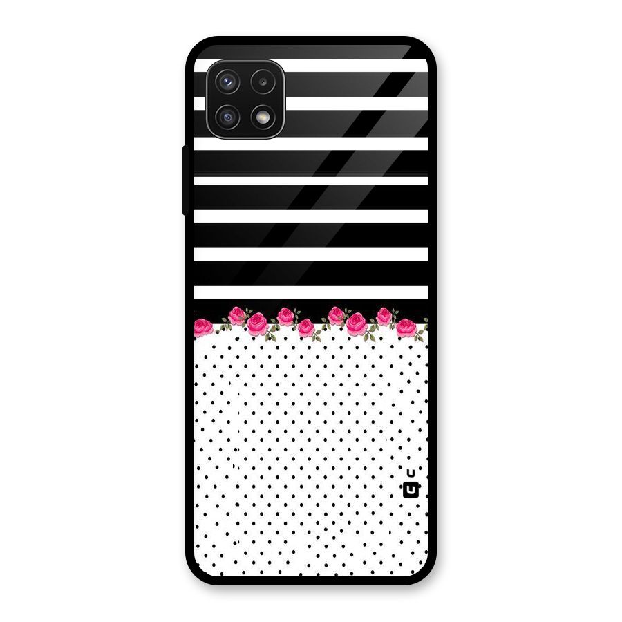 Classic Polka Stripes Glass Back Case for Galaxy A22 5G