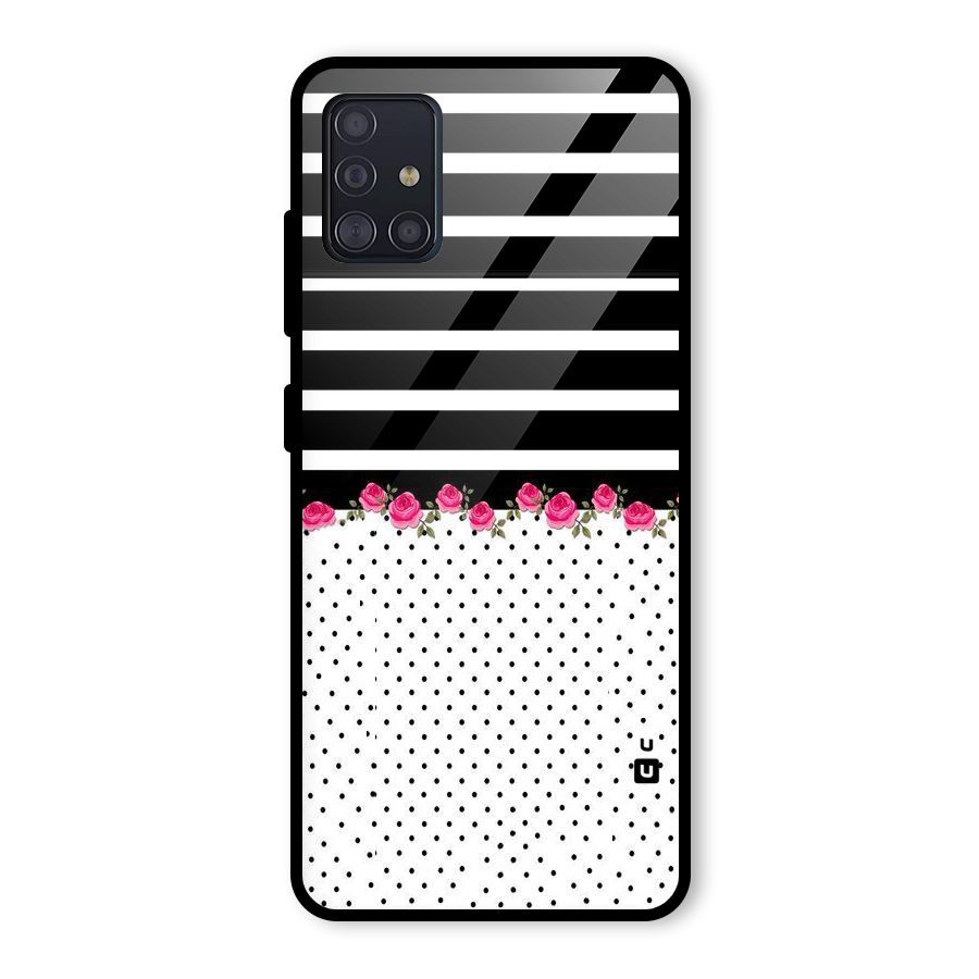 Classic Polka Stripes Glass Back Case for Galaxy A51