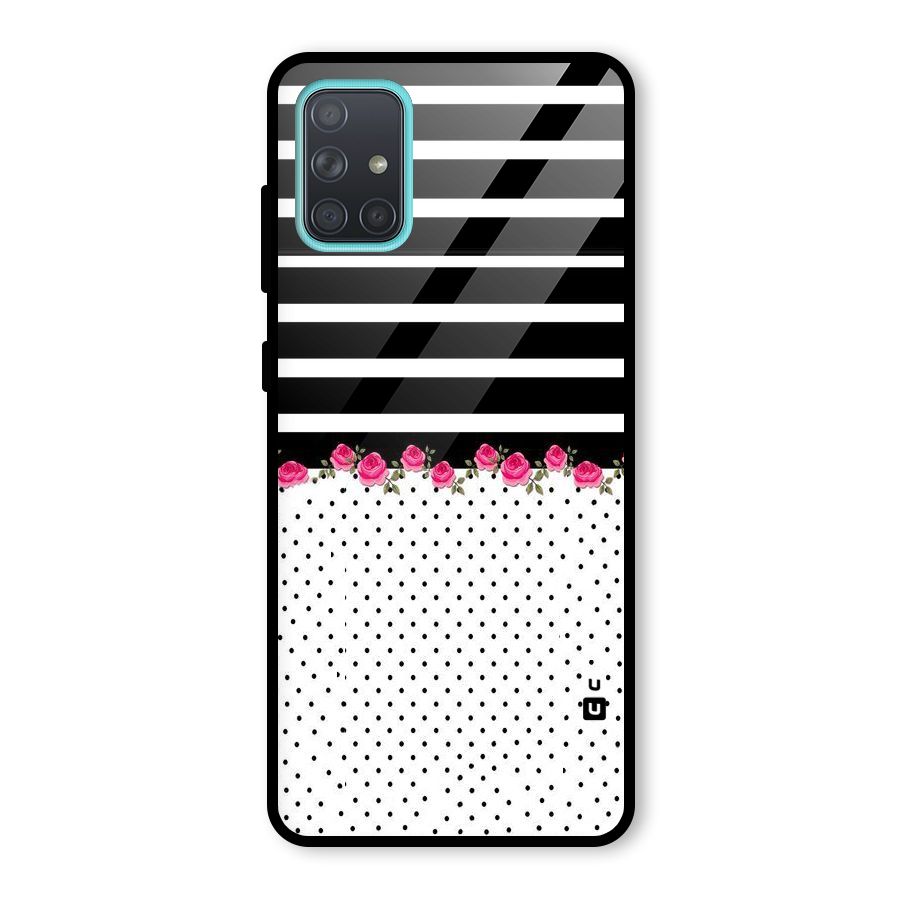 Classic Polka Stripes Glass Back Case for Galaxy A71