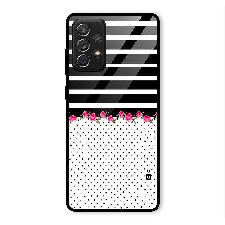 Classic Polka Stripes Glass Back Case for Galaxy A72