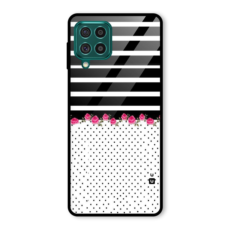 Classic Polka Stripes Glass Back Case for Galaxy F62