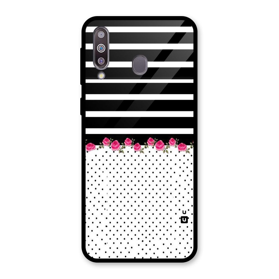 Classic Polka Stripes Glass Back Case for Galaxy M30