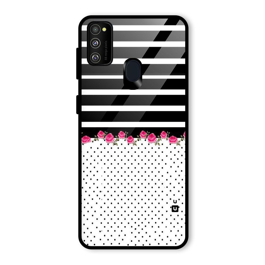Classic Polka Stripes Glass Back Case for Galaxy M30s